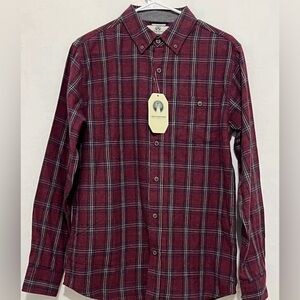NWT Weatherproof Shirt Mens Size Small Red Plaid Long Sleeve Flannel Classicore